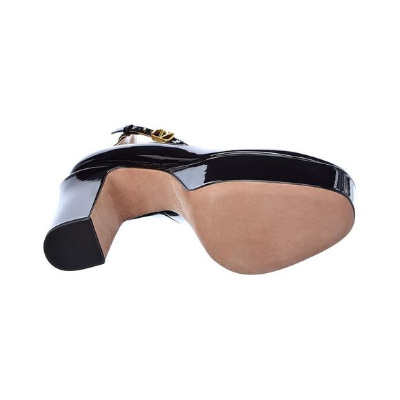 Valentino Vlogo 120 Patent Ankle Strap Platform Pump, Black - Picture 4 of 5